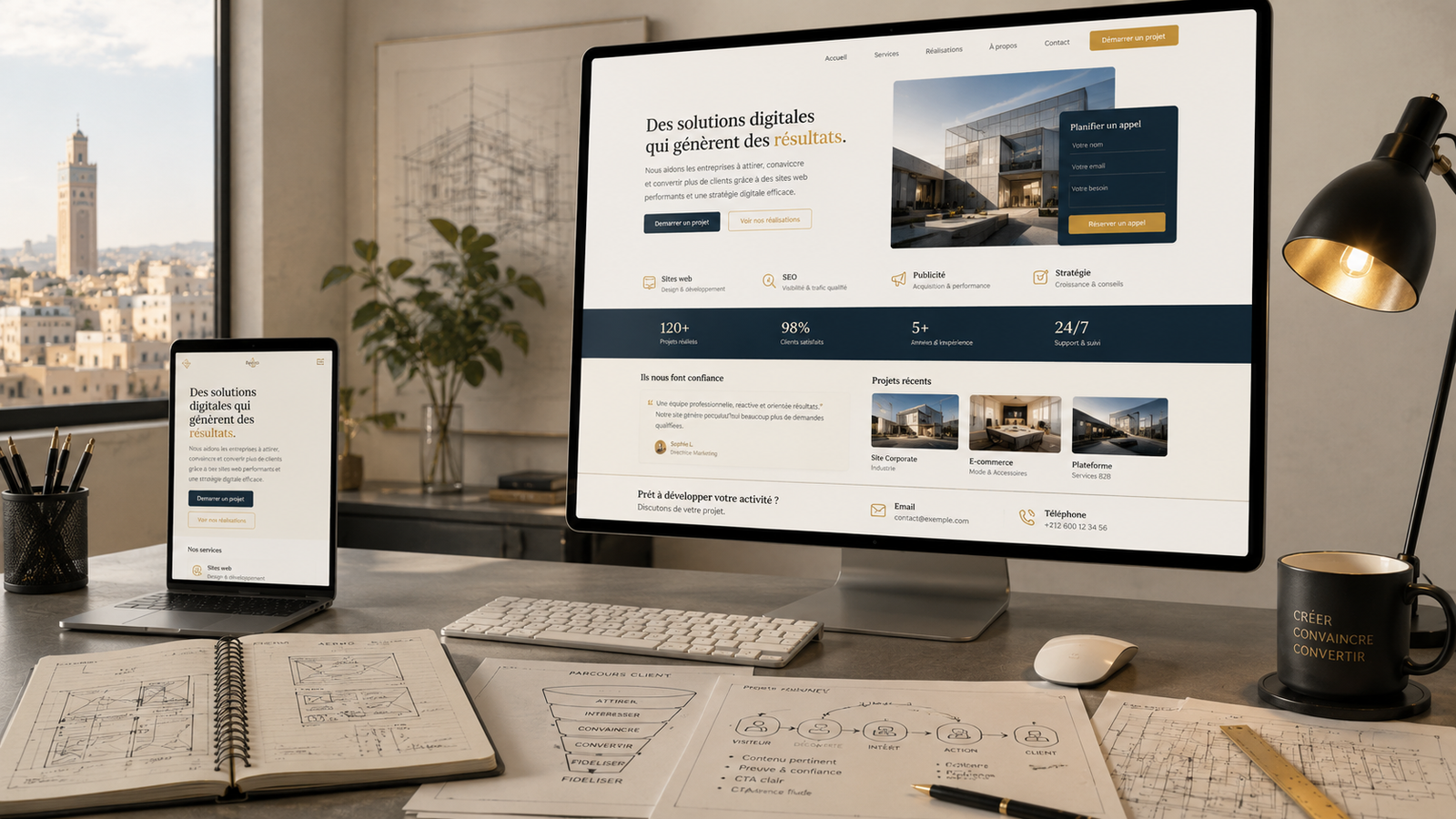 Site web professionnel conçu pour convertir les visiteurs en clients